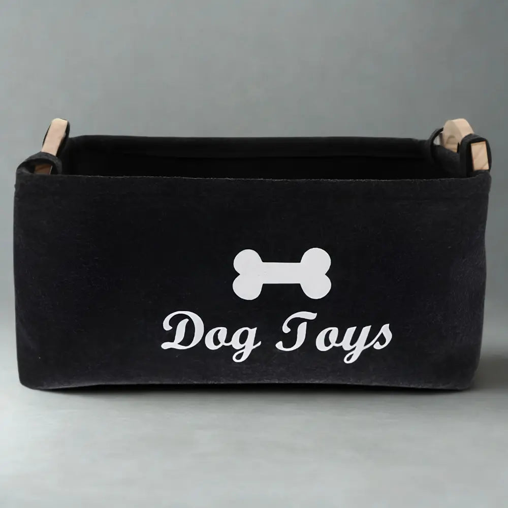 Gobblewise Felt Dog Toy Storage Basket Organizer with Handles - 39x29x17cm