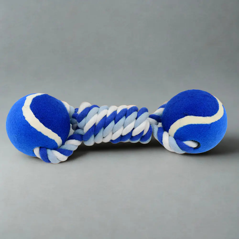 Gobblewise Durable Cotton Rope Dog Toy - Two-Way Ball Design Interactive Chew Toy