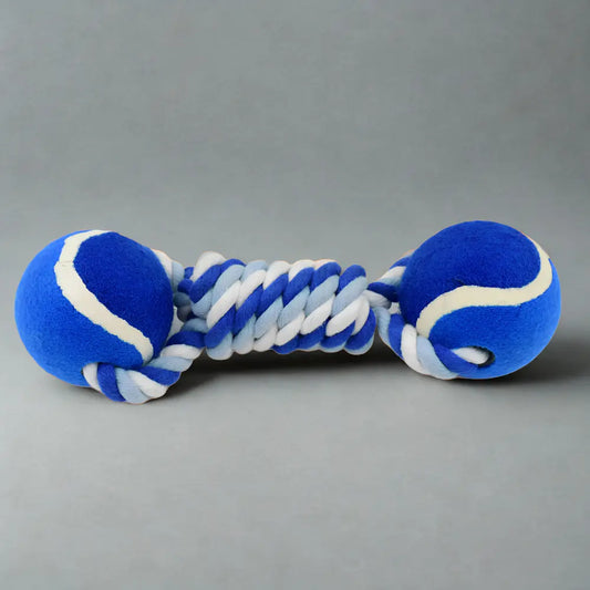 Gobblewise Durable Cotton Rope Dog Toy - Two-Way Ball Design Interactive Chew Toy